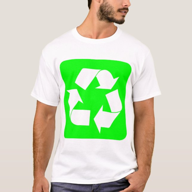Camiseta Rótulo de reciclaje - Verde (Anverso)