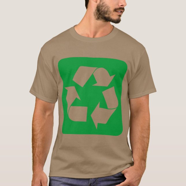 Camiseta Rótulo de reciclaje - Verde de hierba (Anverso)