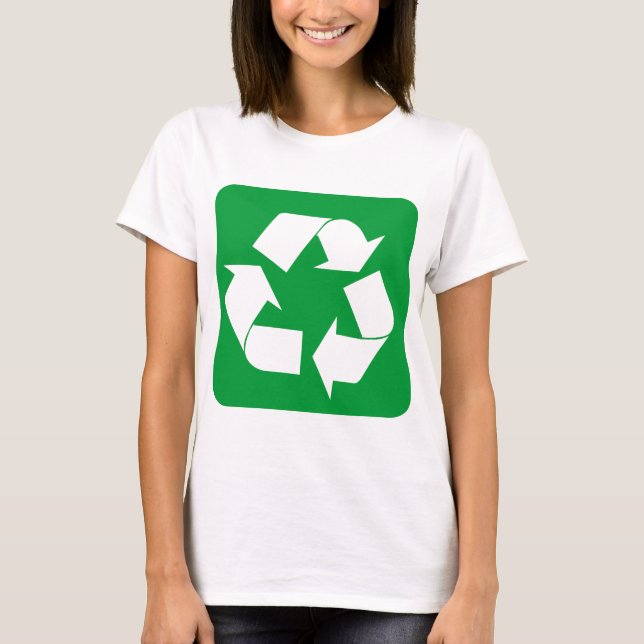 Camiseta Rótulo de reciclaje - Verde de hierba (Anverso)