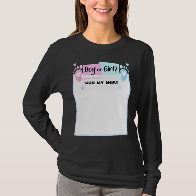 Camiseta Rótulo de revelación de género Mi Baby Shower Azul (Anverso)