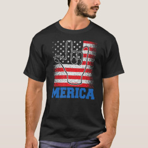 Camiseta Rótulo de Roca Merica 4 de julio Bandera Estadouni