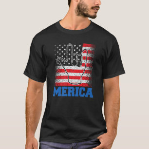 Camiseta Rótulo de Roca Merica 4 de julio Bandera Estadouni