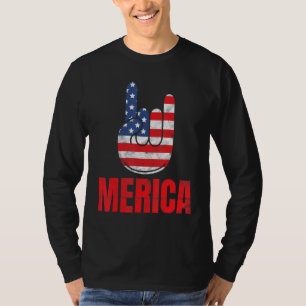 Camiseta Rótulo De Rock Merica 4 De Julio Vintage Ee.Uu.