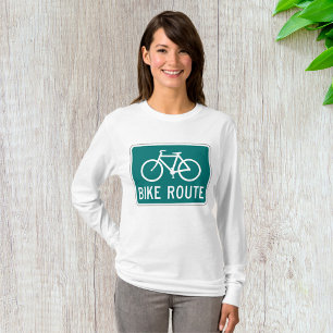 Camiseta Rótulo de ruta ciclista mujeres de manga larga