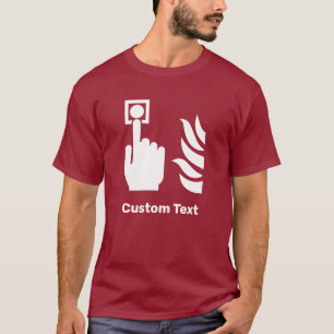 Camiseta Rótulo de seguridad de botón de alarma de incendio