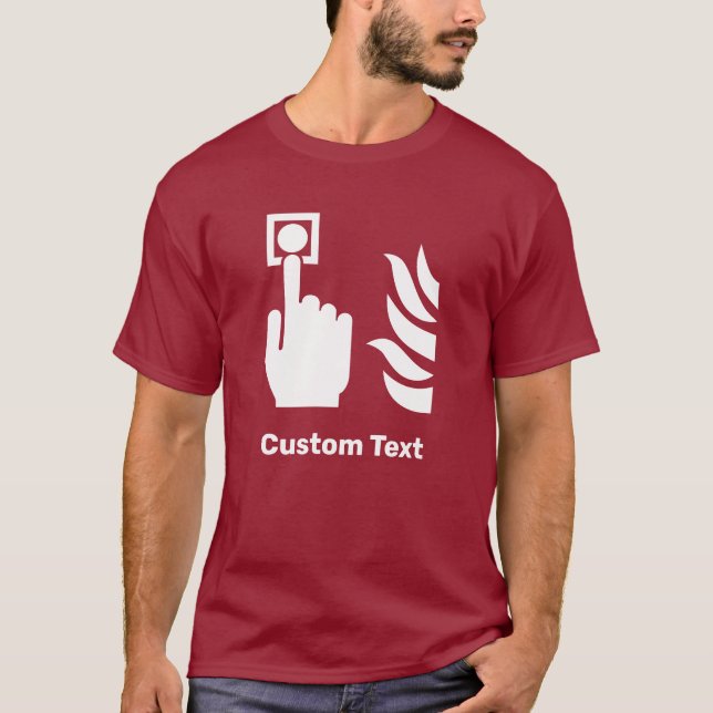 Camiseta Rótulo de seguridad de botón de alarma de incendio (Anverso)
