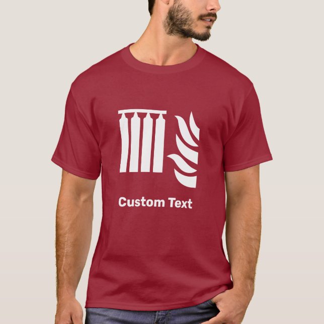 Camiseta Rótulo de seguridad de la batería de extinción de  (Anverso)