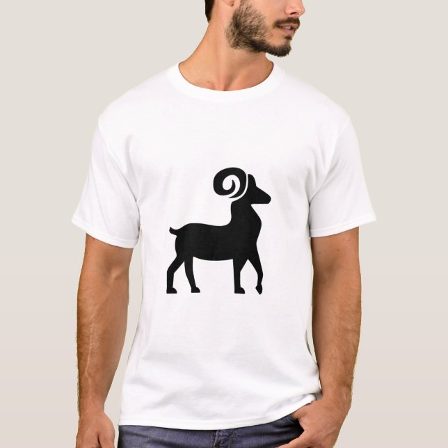 Camiseta Rótulo de símbolo astrológico Aries 5 (Anverso)