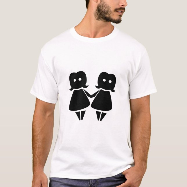 Camiseta Rótulo de símbolo astrológico Gemini (Anverso)