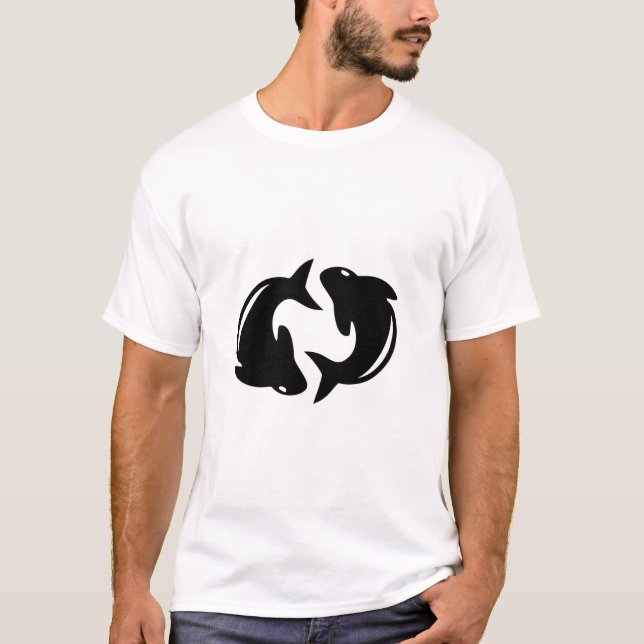 Camiseta Rótulo de símbolo astrológico Pisces (Anverso)