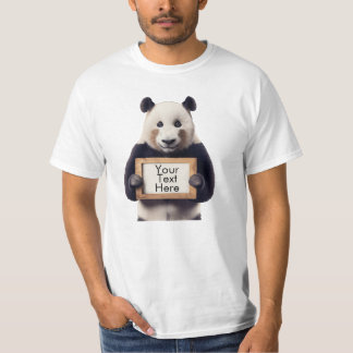 Camiseta Rótulo de soporte de oso panda personalizado