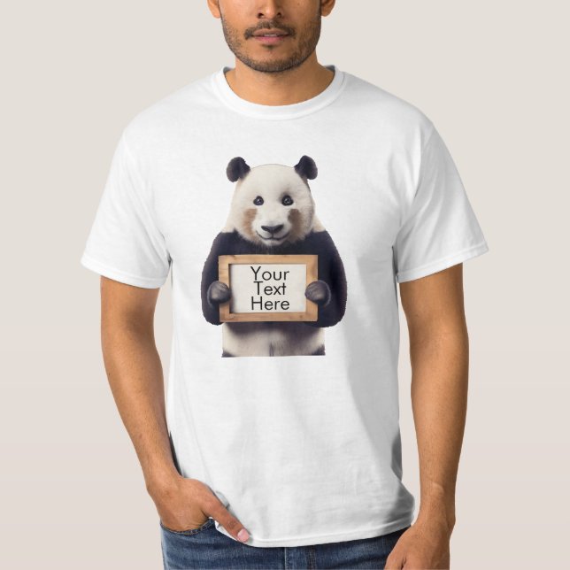 Camiseta Rótulo de soporte de oso panda personalizado (Anverso)