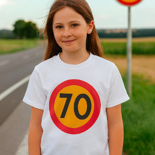 Camiseta Rótulo de tráfico de 70 velocidades límite