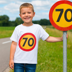 Camiseta Rótulo de tráfico de 70 velocidades límite