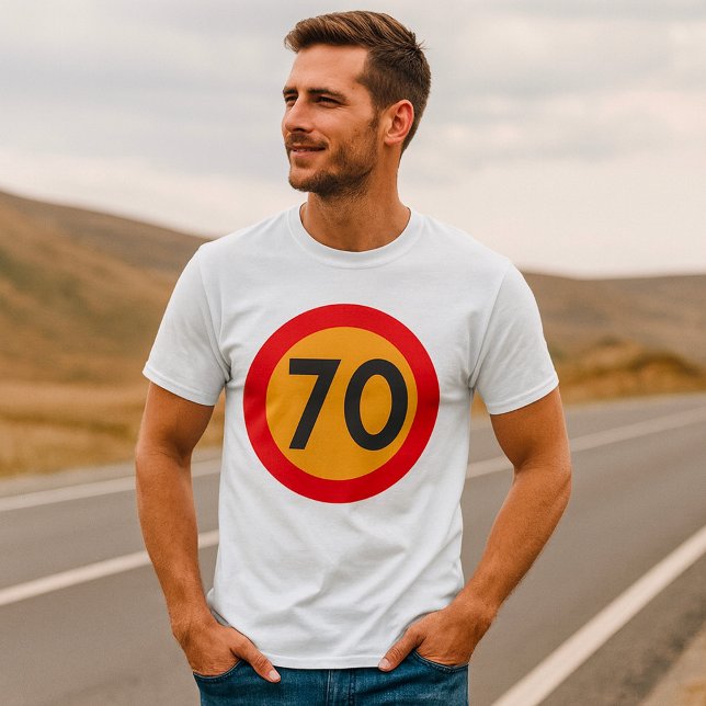 Camiseta Rótulo de tráfico de 70 velocidades límite (Subido por el creador)