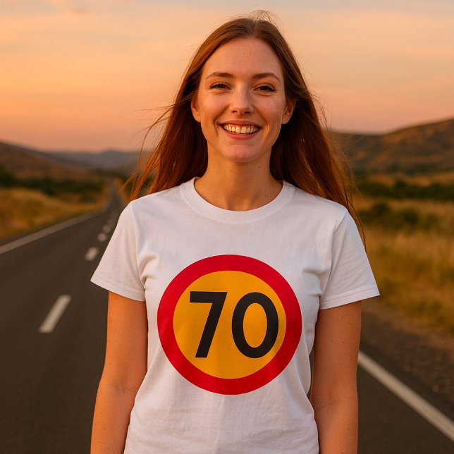 Camiseta Rótulo de tráfico de 70 velocidades límite (Subido por el creador)