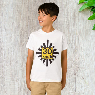 Camiseta Rótulo de tráfico de atardecer de límite de veloci