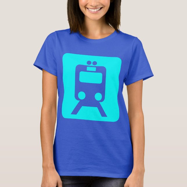 Camiseta Rótulo de tren - cian (Anverso)