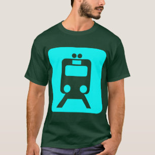 Camiseta Rótulo de tren - cian
