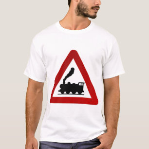 Camiseta Rótulo de tren en negro y rojo
