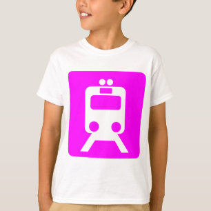 Camiseta Rótulo de tren - Magenta