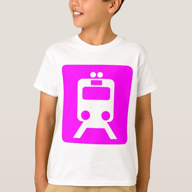 Camiseta Rótulo de tren - Magenta (Anverso)