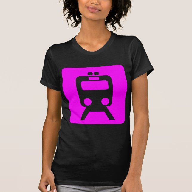 Camiseta Rótulo de tren - Magenta (Anverso)