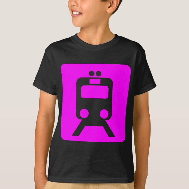 Camiseta Rótulo de tren - Magenta (Anverso)