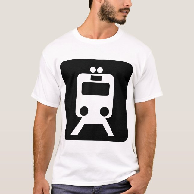 Camiseta Rótulo de tren - Negro (Anverso)