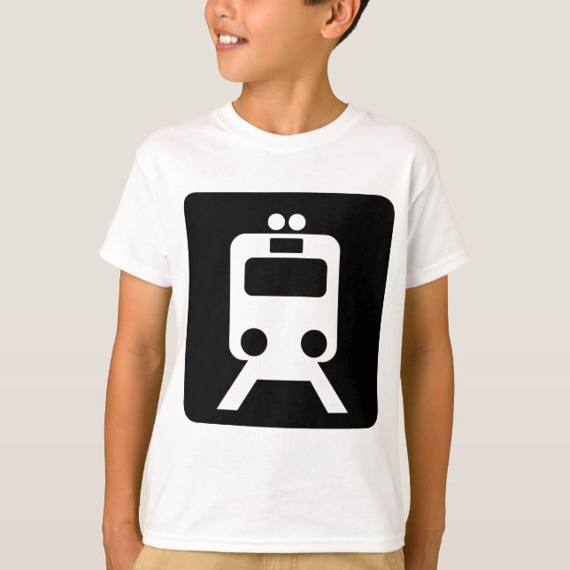 Camiseta Rótulo de tren - Negro (Anverso)