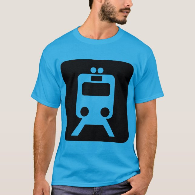 Camiseta Rótulo de tren - Negro (Anverso)