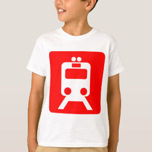 Camiseta Rótulo de tren - Rojo