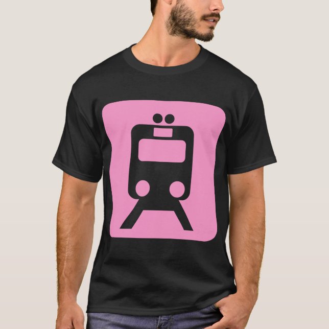 Camiseta Rótulo de tren - Rosa (Anverso)