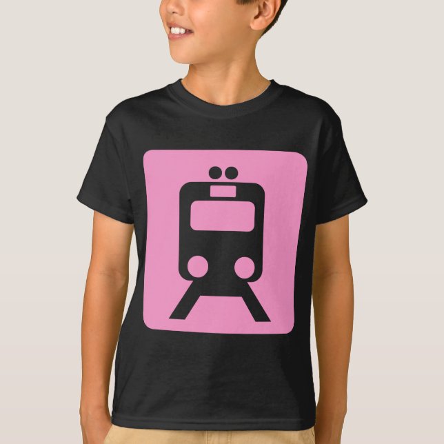 Camiseta Rótulo de tren - Rosa (Anverso)
