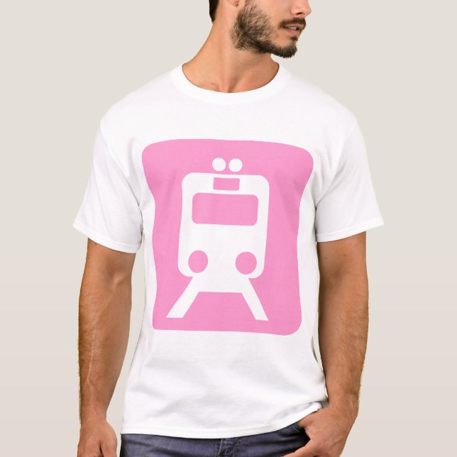 Camiseta Rótulo de tren - Rosa (Anverso)