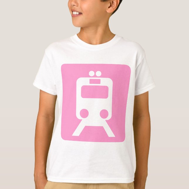 Camiseta Rótulo de tren - Rosa (Anverso)