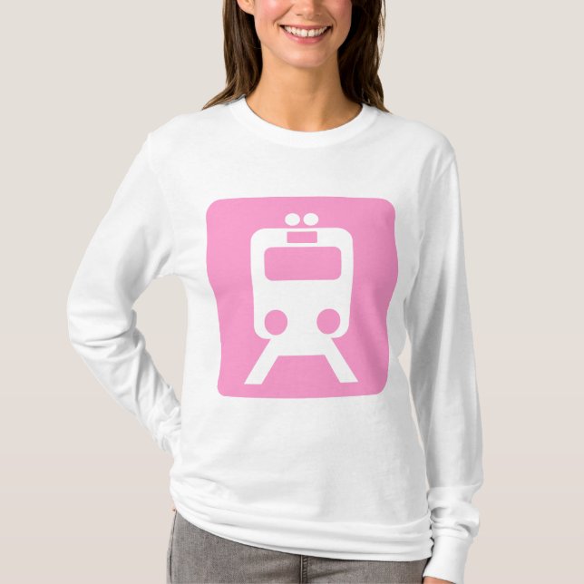 Camiseta Rótulo de tren - Rosa (Anverso)