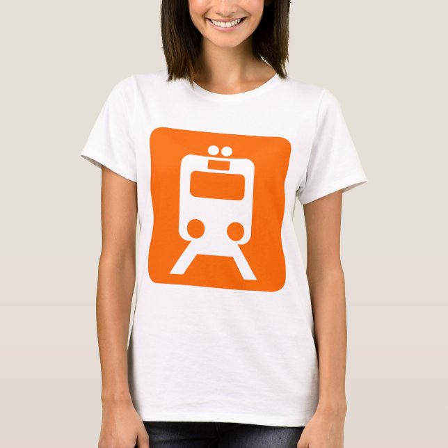 Camiseta Rótulo de trenes - Naranja (Anverso)