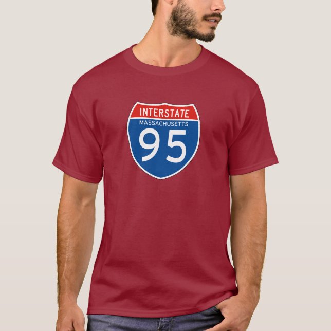 Camiseta Rótulo de un estado a otro 95 - Massachusetts (Anverso)