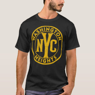 Camiseta Rótulo de Vintage de Washington Heights NYC en gra