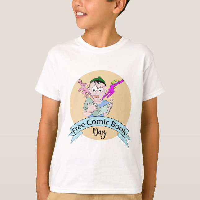 Camiseta Rótulo del Día de Libros de Historietas Gratuitos (Anverso)