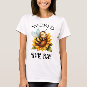 Camiseta Rótulo del Día Mundial de la Abeja