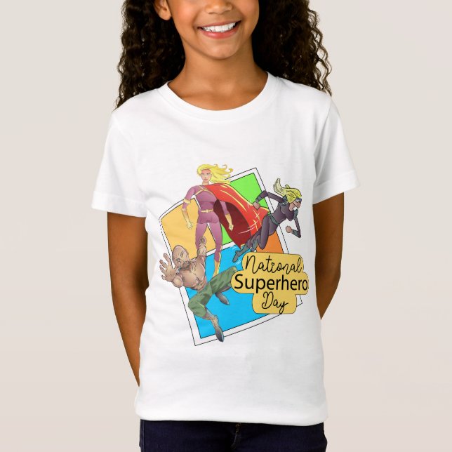 Camiseta Rótulo del Día Nacional de Superhéroes (Anverso)