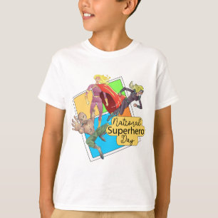 Camiseta Rótulo del Día Nacional de Superhéroes