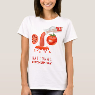 Camiseta Rótulo del Día Nacional del Ketchup