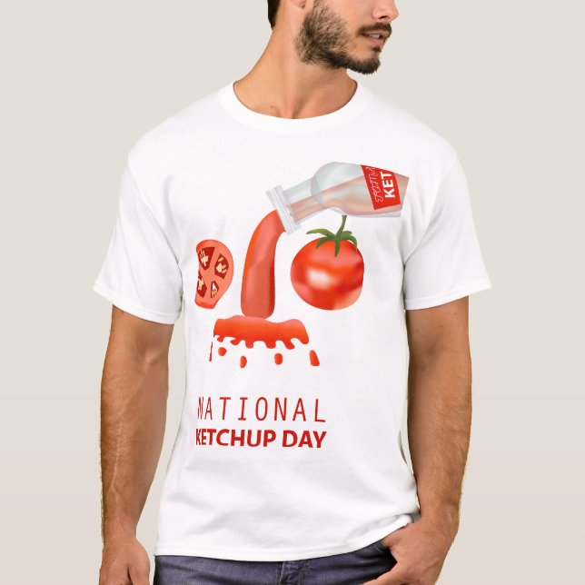 Camiseta Rótulo del Día Nacional del Ketchup (Anverso)