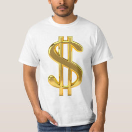 Camiseta Rótulo del dólar dorado