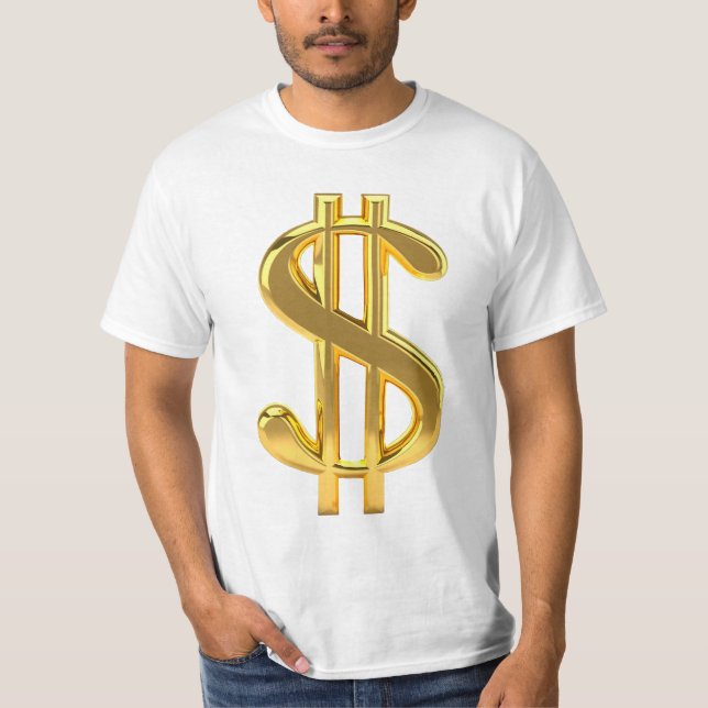 Camiseta Rótulo del dólar dorado (Anverso)