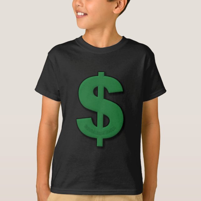 Camiseta Rótulo del dólar verde (Anverso)