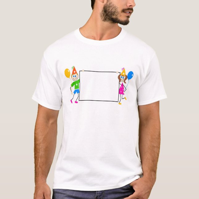 Camiseta Rótulo del fiesta de los niños (Anverso)